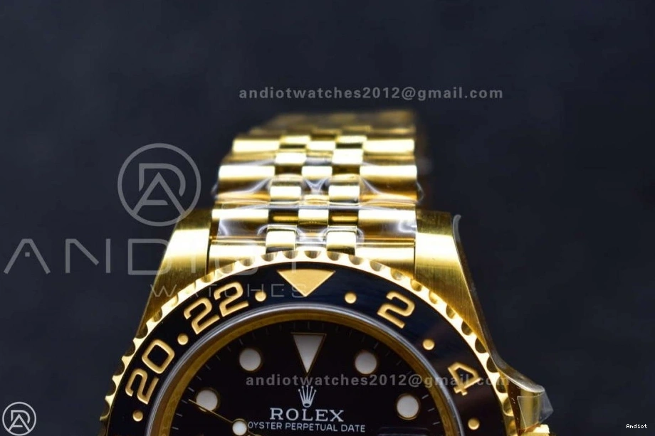 Weight VR3285 on Edition YG 1:1 II GRNR GMT Gain Bracelet Black Master CHS Dial Best Gold Jubilee 126718 Factory 0513